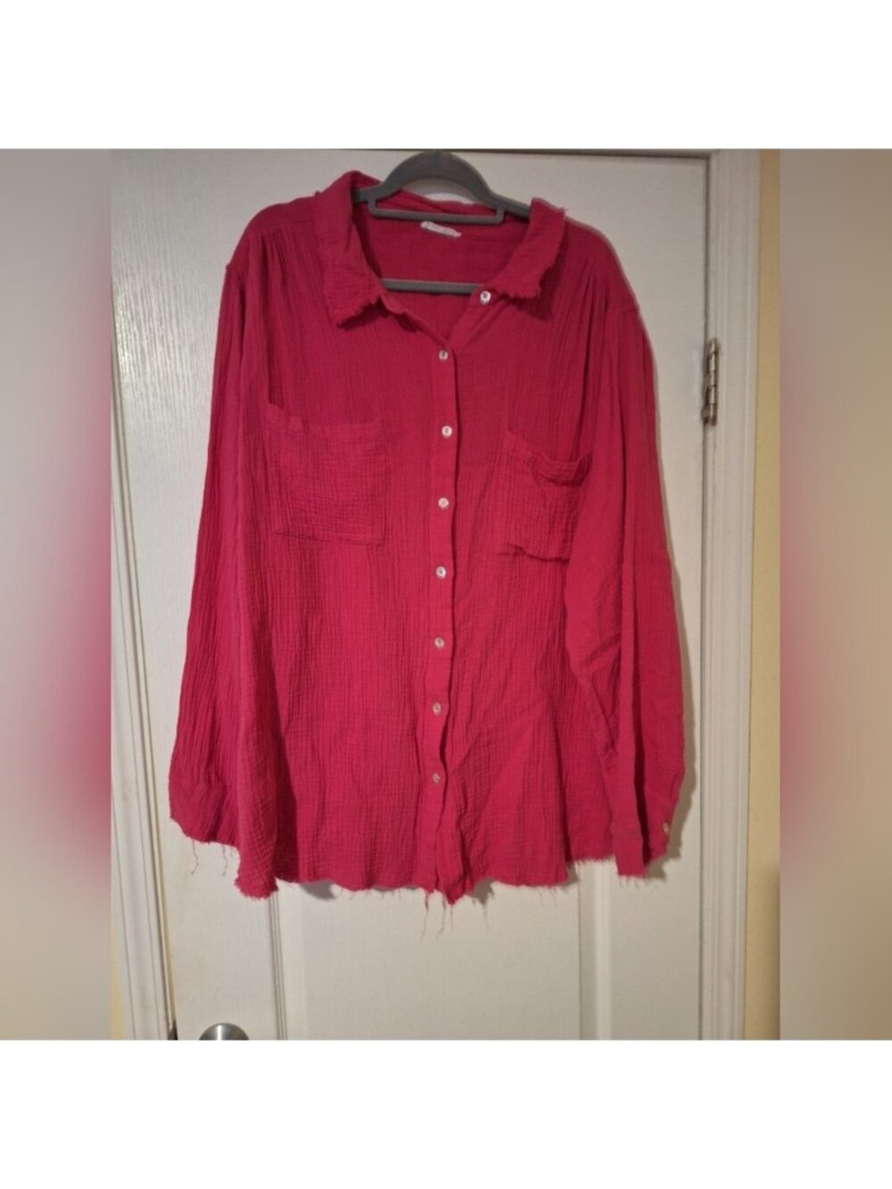 Womens‎ Plus Chic Soul 3X Bright Pink Button-Up Shirt